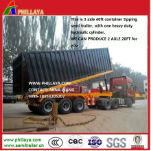 3 Axle 40FT Tipping Container Tipper Semi Trailer for Sale